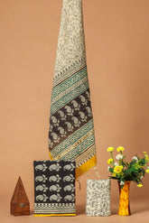 Hand Block Printed Cotton Suit With Chnaderi Dupatta Suit Sets